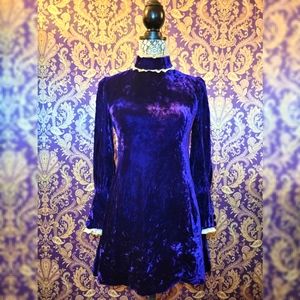 60s Vintage Purple Velvet Mini Dress 💜